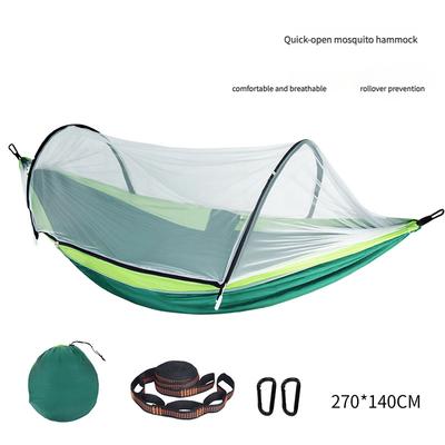 Rede de Amaca com Mosquiteiro Design Anti-Rolo Individual Duplo Cama de Acampamento Montagem Rápida Nylon Portátil Rede de Balanço para Exterior para Família