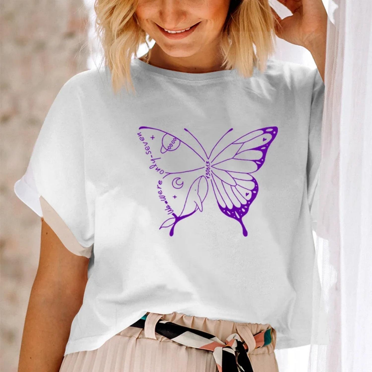 

Футболка We Were Only Seven Футболка Bangtan Butterfly Футболка Bangtan Whale Чонгук Чимин Тэхён Джин Джей-Хоуп Шуга Футболка RM Армейский друг S