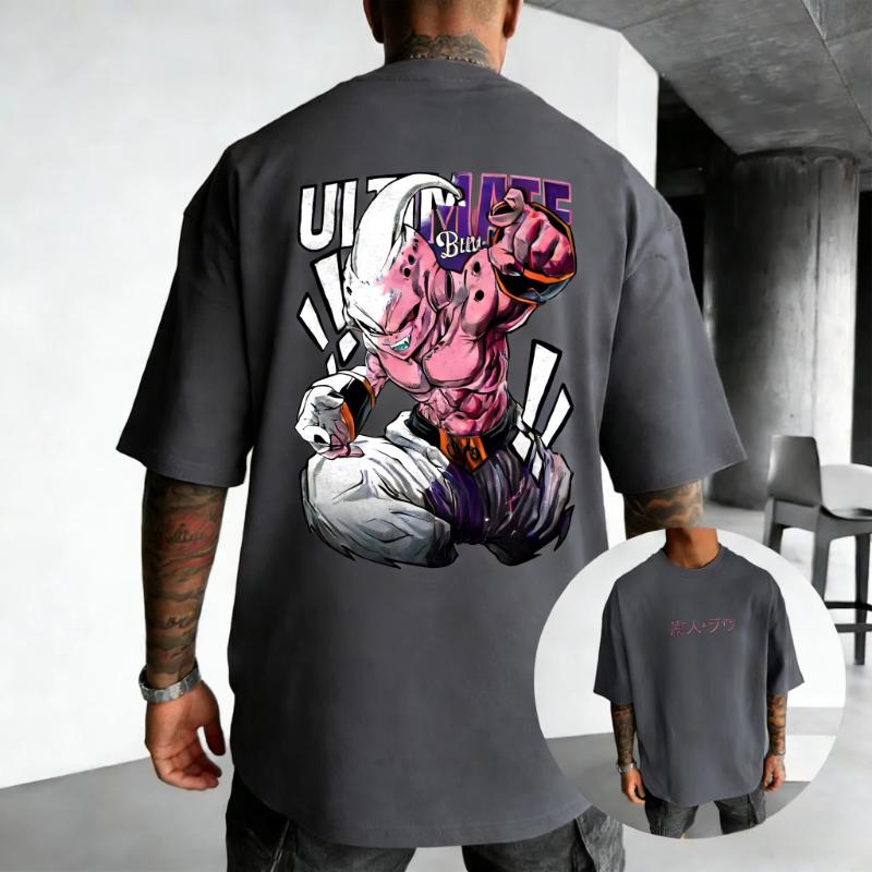 

Dragon Ball Anime Majin Buu Printed Tshirt Summer New Mens and Womens Versatile Trend Loose Casual Parent Child Short Sleeve S