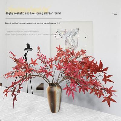 Ramo di Acero Artificiale Decorativo con Foglie Rosse per Paesaggistica