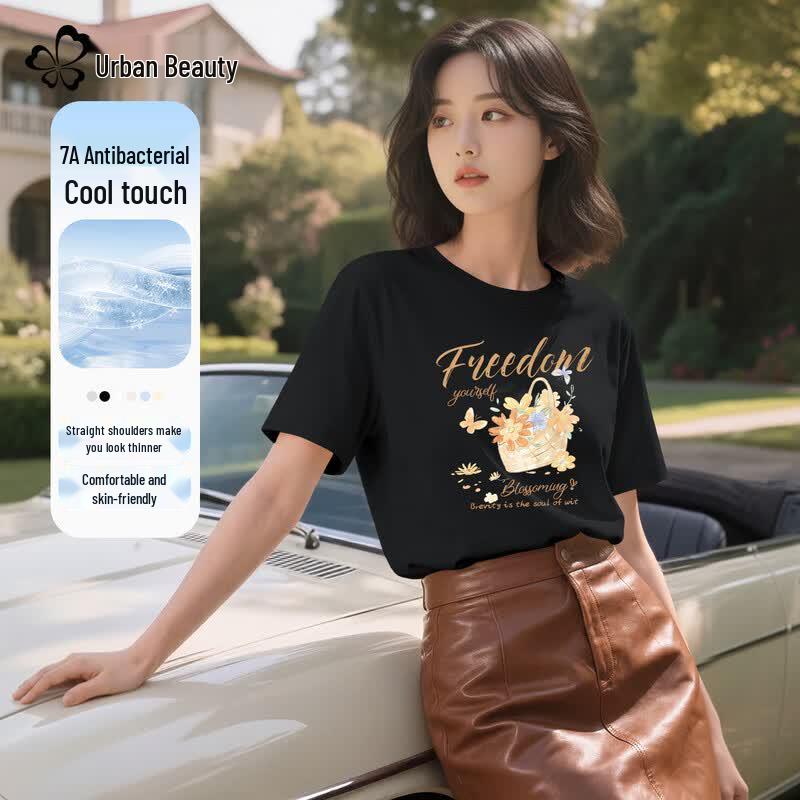 

Women s Summer Anti-bacterial Cool Floral Print T-shirt XL