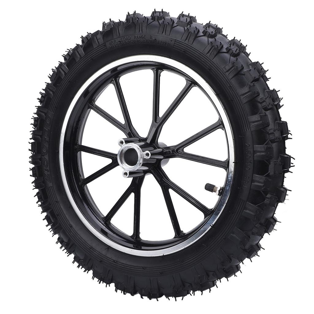 2.5 10 Front Wheel Tire with Inner Tube Hub Rubber Wear Resistant 10inch Wheel Hub Tire for 49cc Small Off Road