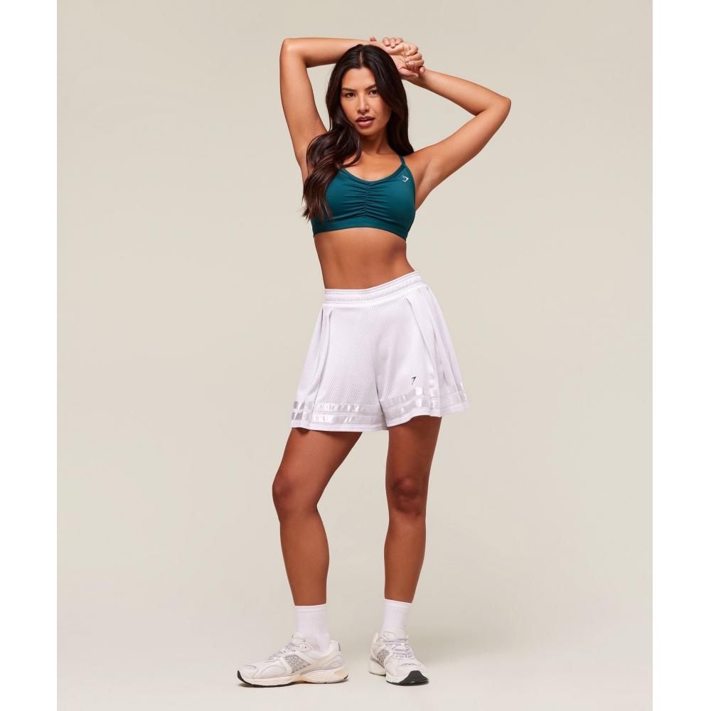 Gymshark Mesh Pleated Shorts White B3b5x Wb57