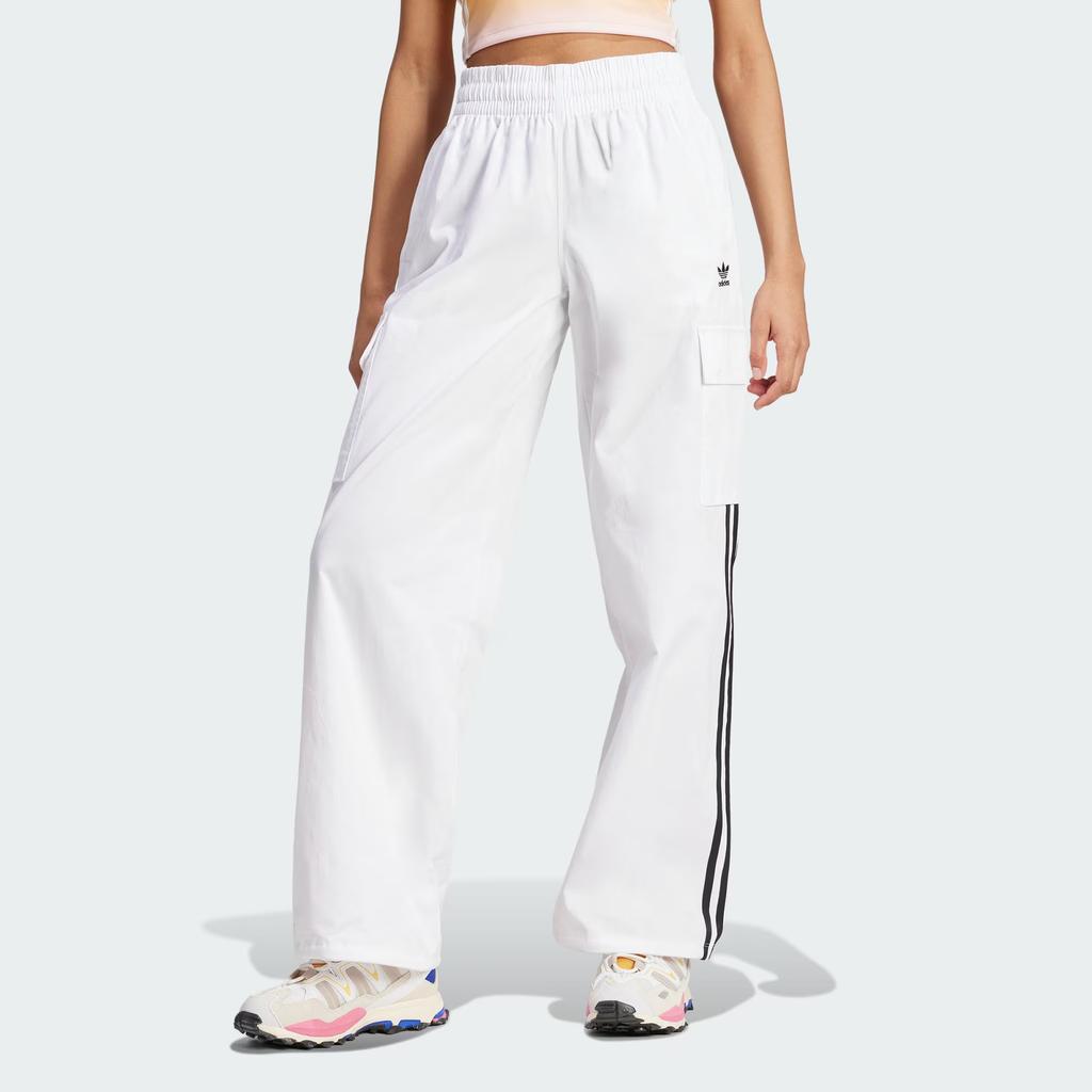 adidas Originals Cargo Trousers With Three Stripes Women Bottoms White JH3176