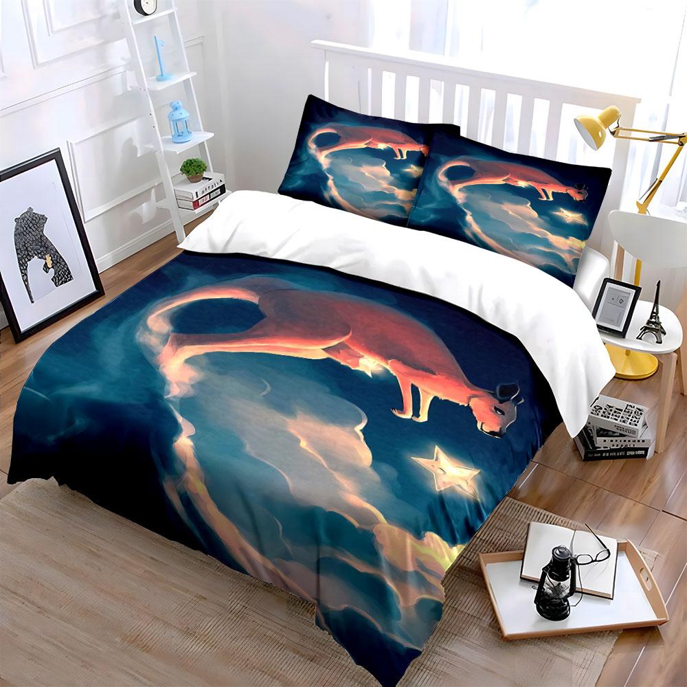 Kangaroo, Clouds, Glowing Star. Bedding Sets Duvet Cover Sets Duvet Covers Pillowcases(1*Duvet Cover 2*Pillowcases Without Duvet Insert)