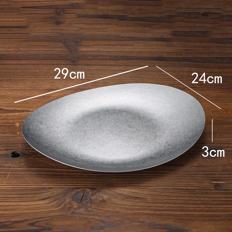 Irregular Stainless Steel Meal Plate Snack Spaghetti Barbecue Plate Western Food Plates French Restaurant Bone Dish Tableware