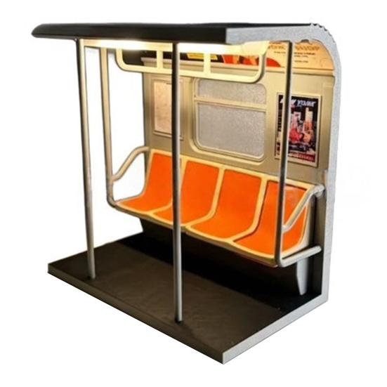 New York Train Lamp Retro LED Ambient Light with Hidden Button 3D Printed Desktop Night Light for Shelf Nightstand Decor