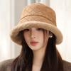 Winter hat women's warm plush thickened bucket hat big head circumference small face bucket hat versatile basin hat