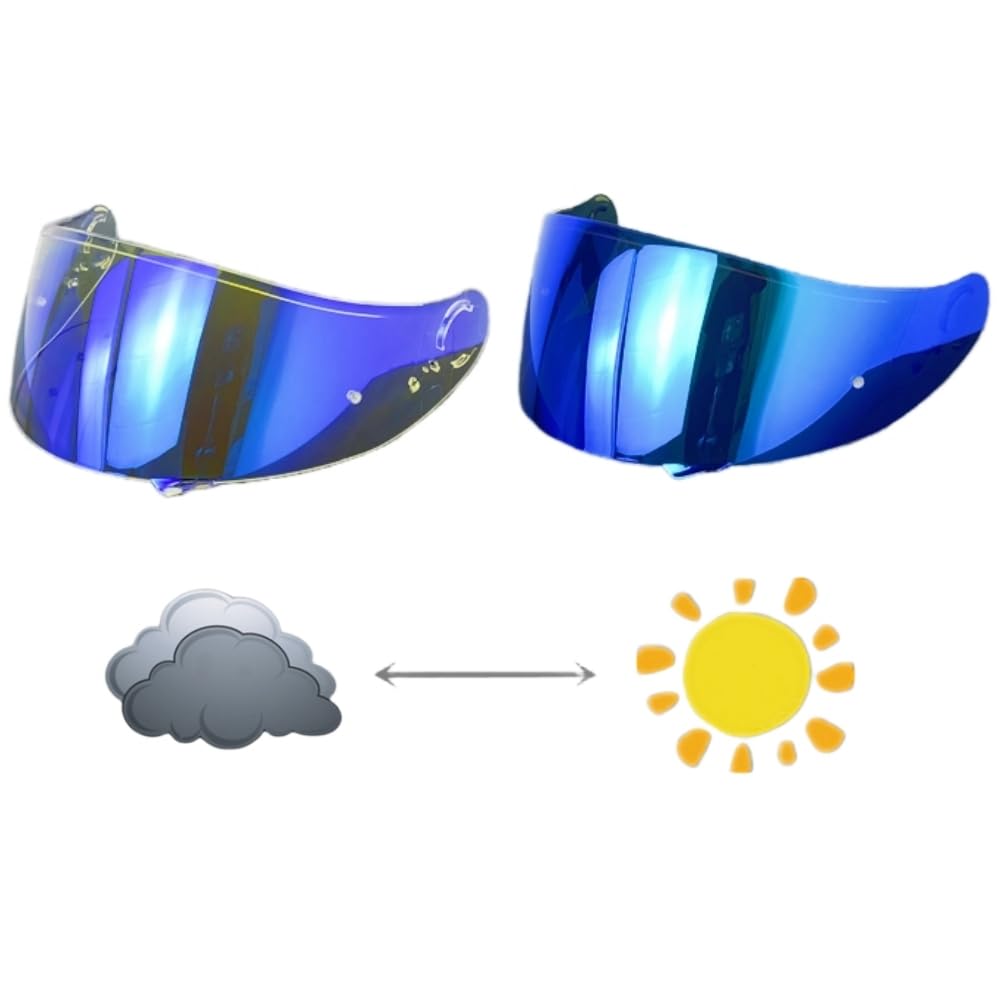 

Wayocfei PHOTOCHROMIC Shield Helmet UV Motorcycle Helmet Replacement CNS-1 [Compatible with GT-Air/GT-Air2/NEOTEC/OPTICSON] Visor, Absorbing,