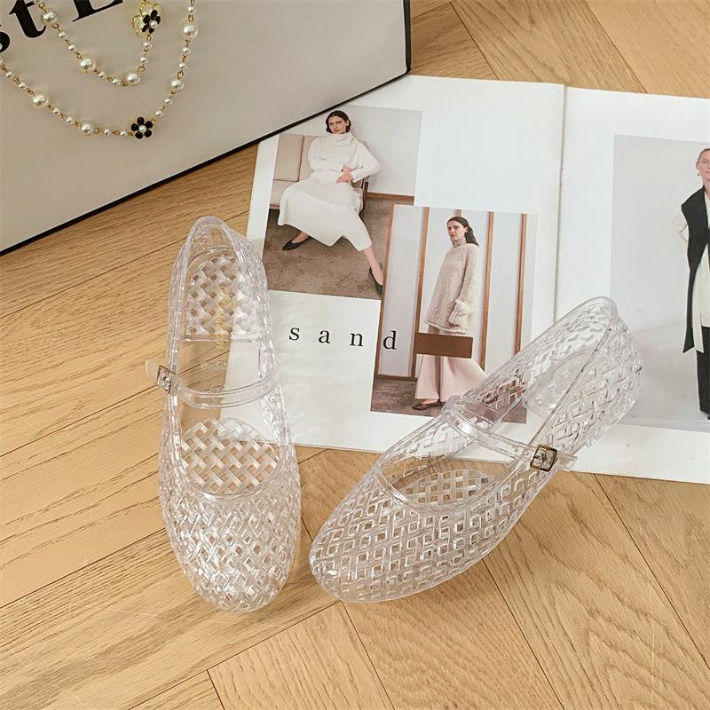Yuzhihao Women s Summer Transparent Flat Sandals - Casual Outdoor Fashion Shoes 40