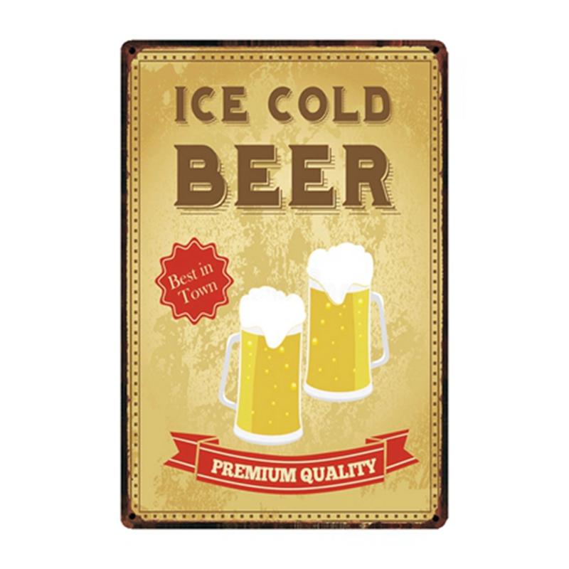 [ WellCraft ] Free Beer Tomorrow Ice Cold Beer Served Here Metal Sign Posters Art Vintage Mural Painting Custom Decor WW4