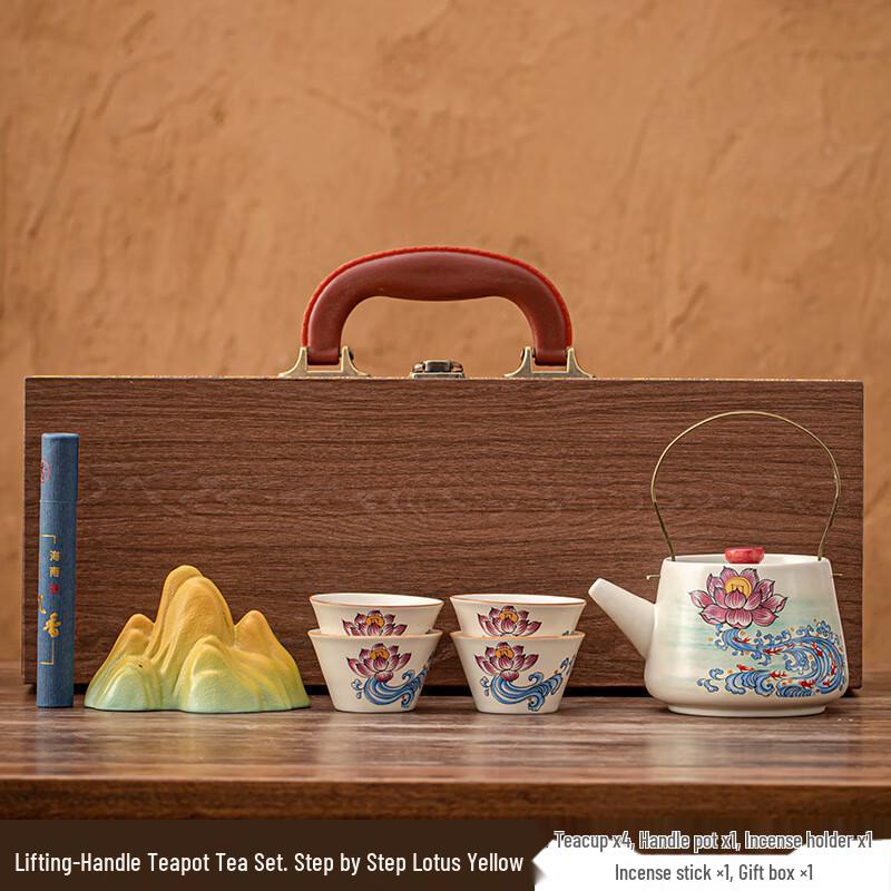 

Цзиньминли Керамический Чайник с Подъемной Ручкой Набор для Чайной и Благовонной Церемонии