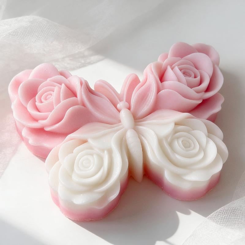 DIY Rose Schmetterling Form Silikonform Handgemachte Aroma Kerze Gips Epoxidharz Verzierung Form Seife Kerzen Herstellung Zubehör