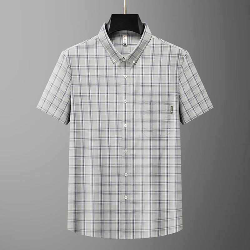 Men's Plus Size Plaid Short Sleeve Shirt
