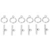 Stainless Steel Round Toggle Clasps T Bar Clasps for Necklace Jewelry Making Steel Color