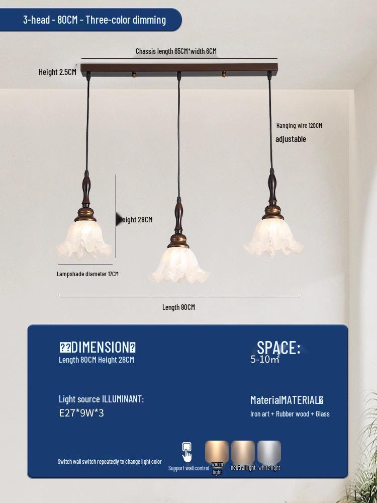 2026 Retro Mid-Century Chandelier: American Countryside Style for Living Room, Bedroom, Dining Room, or Hall