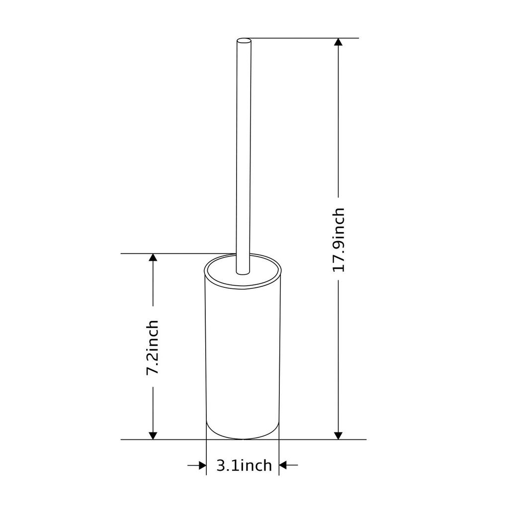 Stainless Steel Toilet Brush Cleaning Tool Holder with Toilet Black Brush,