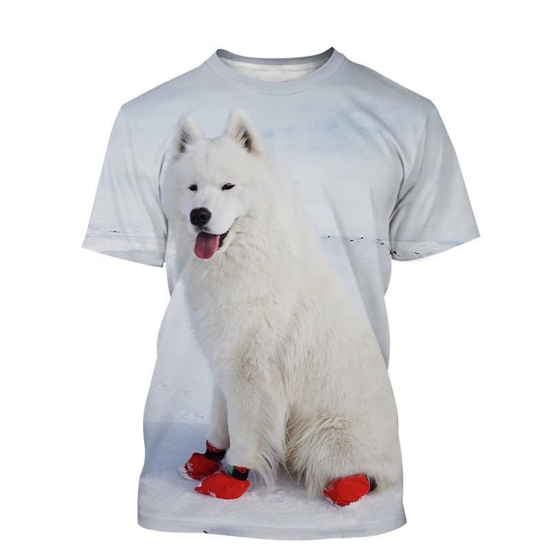 New Samoyed Pet Dog 3D Print T-Shirts Men Women Casual Fashion Streetwear Oversized Short Sleeve T Shirt Male Tees Tops Clothing