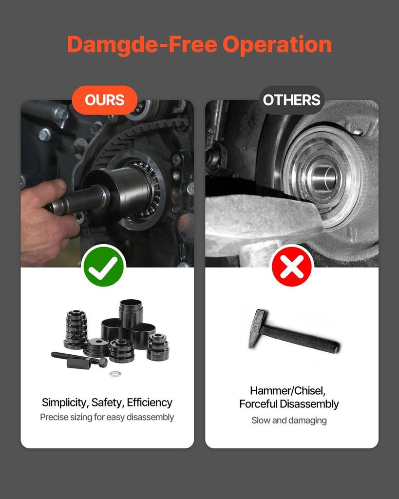 Wheel Bearing Press Kit, 23 PCS FWD Bearing Puller Tools, for Front Wheel Drive Bearing Removal and Installation, Wheel Bearing Tool with Sliding