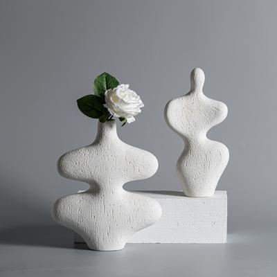 Artesanato Cerâmico Branco Puro Queimado Criativo, Ornamentos Decorativos Simples de Luxo Leve para Sala de Estar, Presentes de Natal
