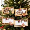 Birthday Cash Holder Gift Wooden Money Holder Personalized Wallet with Santa Decorative Wood Hanging Ornament Design Creative Christmas Tree