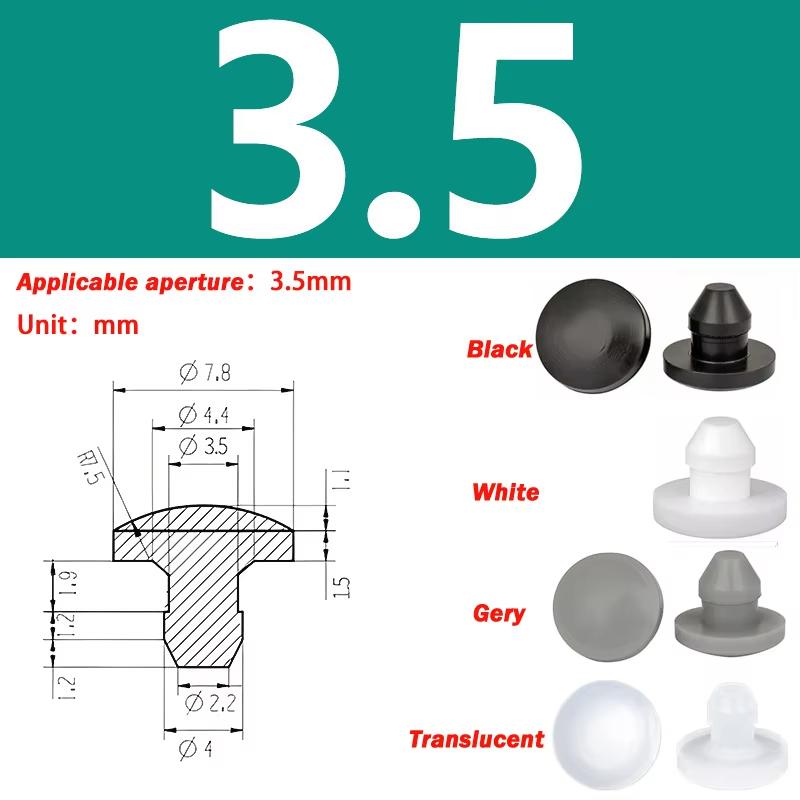 Snap-on Silicone Rubber Plug 3/3.5/4/4.5/5/6/6.5/7-14mm Soft Seal Hole Plugs Blanking End Cap T Type Hole Plug Cover Four Colors