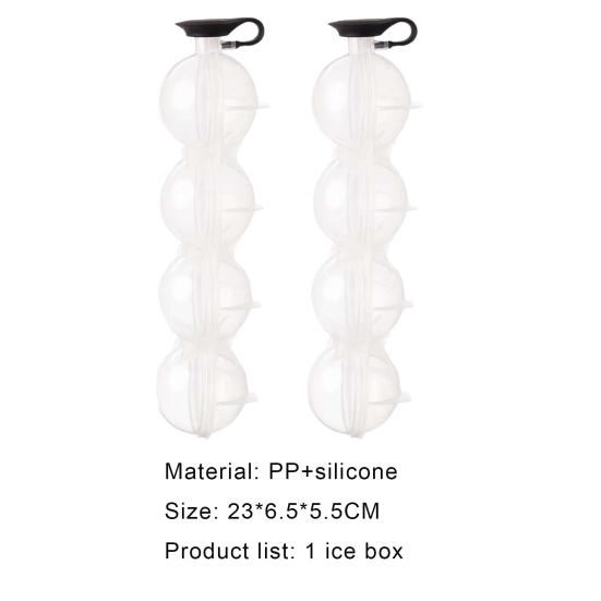 Ice Grid Mold Multi-functional 4 Cavity Silicone PP Creative Ice Cubes Tray for Bar