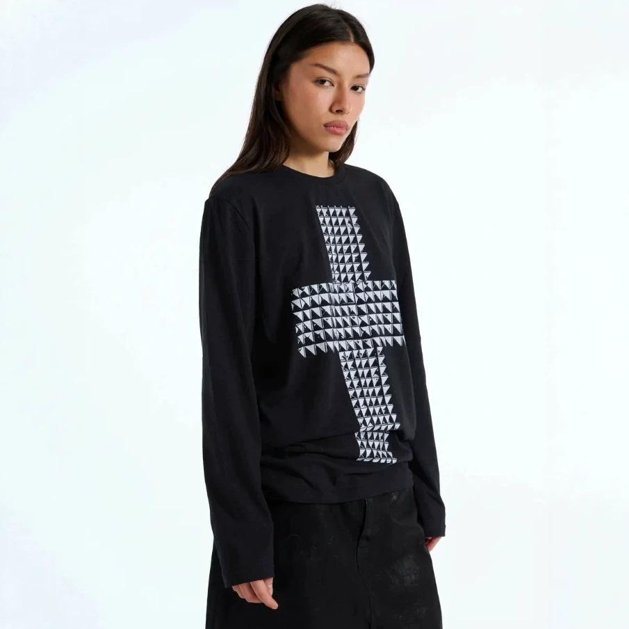 Pure Cotton European and American Large-size Women's T-shirt Loose Korean Version Long-sleeved Casual