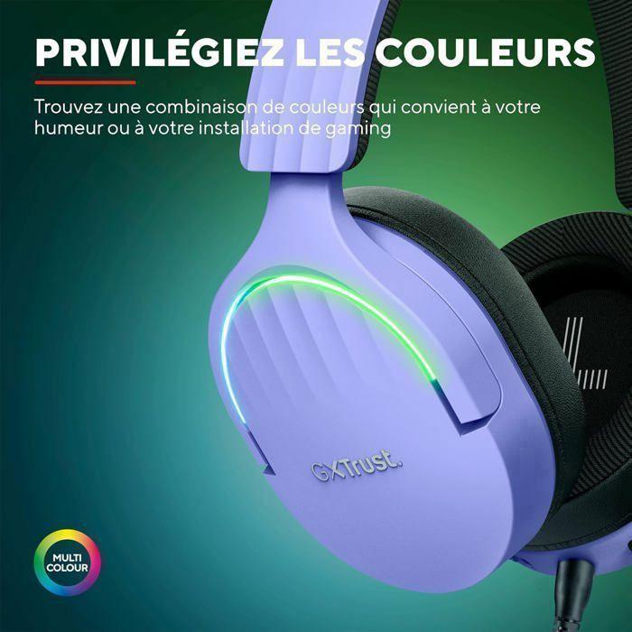 Casque Gaming - Trust Gaming - GXT 490P Fayzo - Son Surround 7.1 - Éclairage RGB - Micro Antibruit