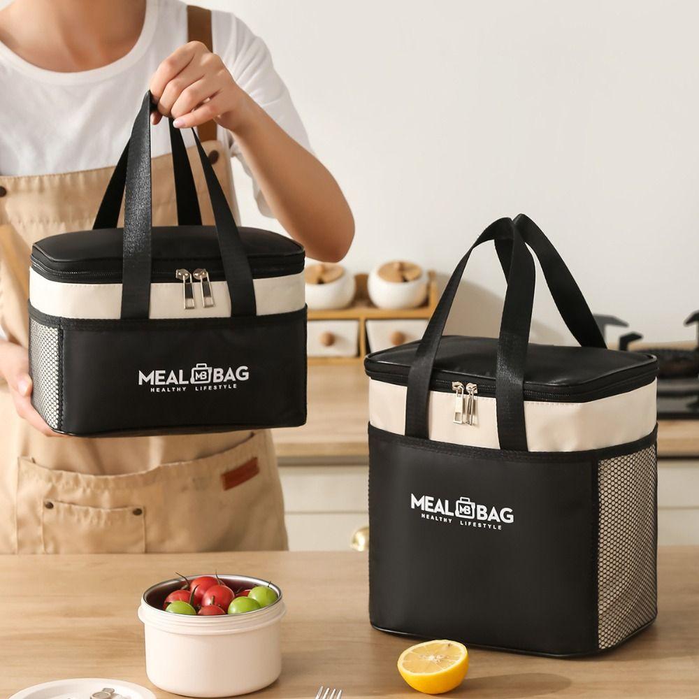High Quality Fashion Aluminum foil Lunch Box Storage Bag Thickened Oxford Food Thermal Bag Thermal Waterproof Lunch Bag Women