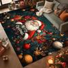 Festive Home Decor Christmas Town Carpet Large Floor Mat With Santa Claus Reindeer Elves Graphic Prints Winter Area Rug