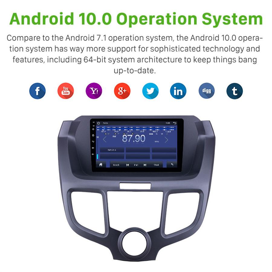 9 Inch GPS Navi Android 10 Car Radio Stereo Player For Honda Odyssey 04-08 MT8227L