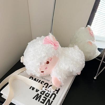 Little Penguin Sheep Papa Lamb Bag Versatile Plush Bag Campus Shoulder Bag Doll Cute Crossbody Backpack
