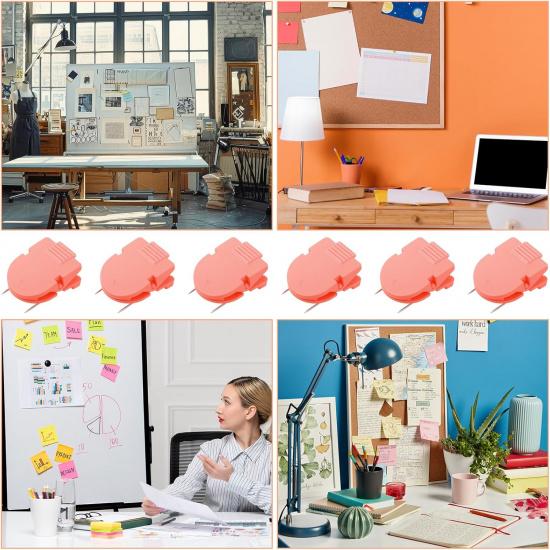 12Pcs Cubicle Clips for Fabric Walls, Plastic Stainless Steel Cubicle Hooks, Panel Push Pin, Cubicle Wall Clips for Hanging Photos Office Notes Data