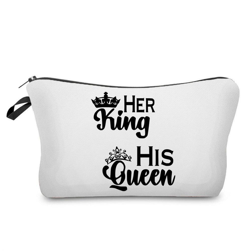 Women English Crown Print Cosmetic Bag Toiletries Organize Travel Storage Case 6767