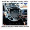 Für Hyundai i10 2013 2014 2015 2016 2017 2018 2019 Schwarzes Kunstleder Handgenähtes Auto-Lenkradbezug Auto Zubehör