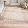 Vintage Persian Pink Floral Rug for Living Room Floor Mat Bedroom Carpet Non-slip Washable Large Area Mats Alfombra Salón Grande