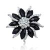 Women's Xmas Gift Blossom Flower Brooch Black Collar Pin ADM