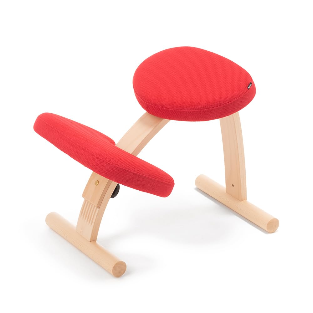 Balance Lab Balance Easy Standard Standard Balance Improves Posture with Made in Height Adjustable Frame, Box, Red, 147BN001, Chair, Ease, Japan,
