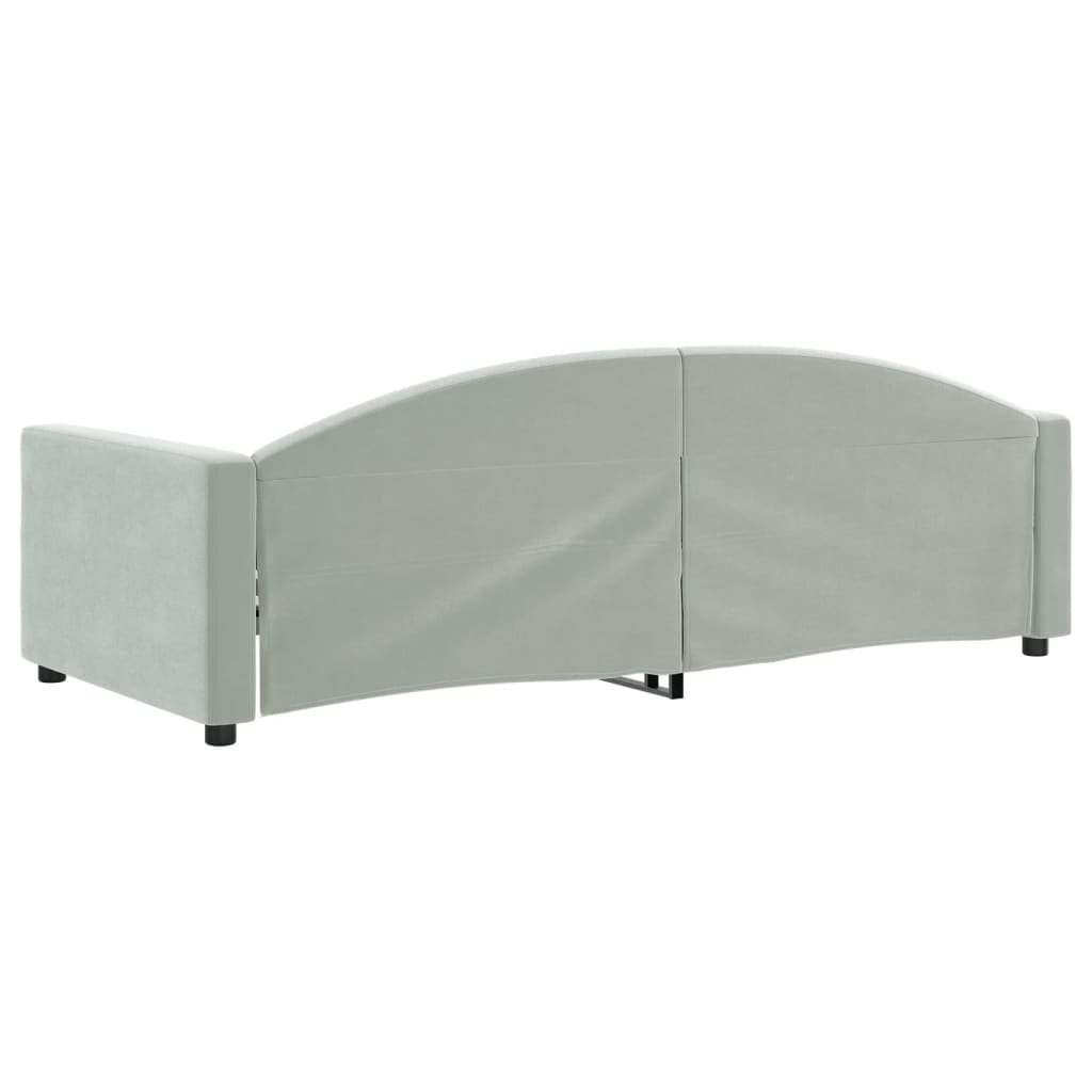 Daybed Light Grey 90x200 Cm Velvet