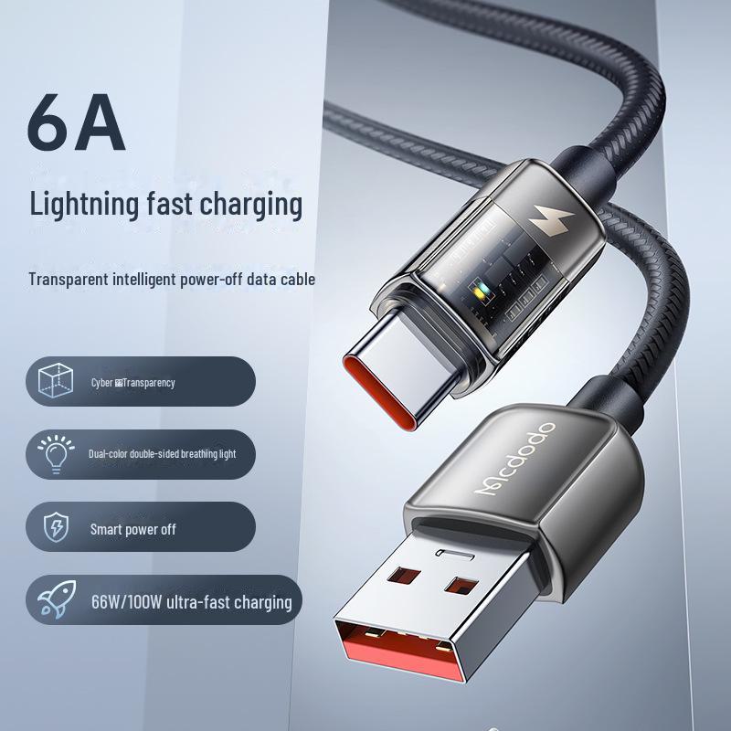 Kompatibles Dual-Typ-C-Schnellladekabel für Apple 16/15 & Huawei-Handys, Intelligente Abschaltung, C zu C PD.