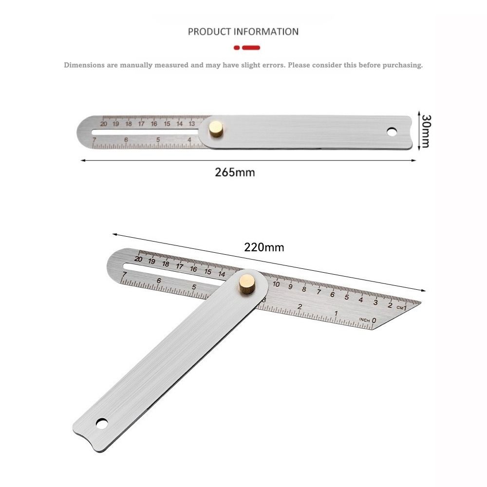 Stainless Steel Measuring Ruler Thickened Double Sided Scale Woodworking Ruler Multi-Scale Durable Construction Drawing Aid