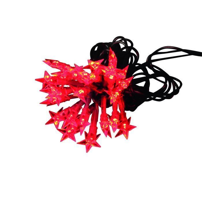 Guirlande De Noël Lumineuse Étoile Souple 60 LED 5m Rouge