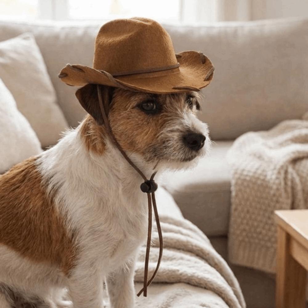 Adjustable Dog Cowboy Hat Breathable Cat Sunscreen Hat Dog Fisherman Hat Dog Visor Cat  Pet Party