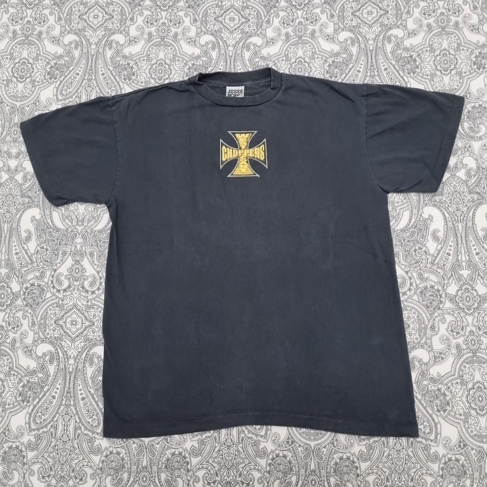 

Вінтажна футболка West Coast Choppers з хрестом, чорна з жовтим логотипом 2XL