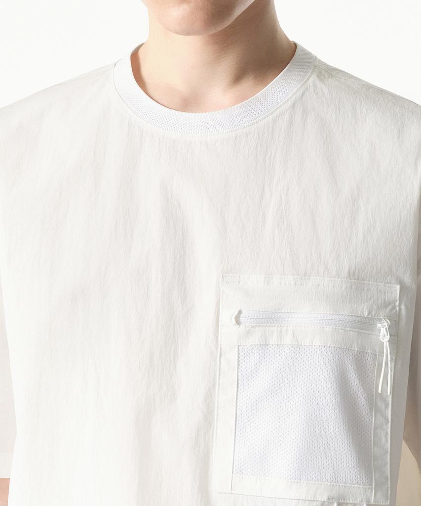 MUSINSA STANDARD [City Leisure] Utility Mesh Pocket Woven T-Shirt [White]
