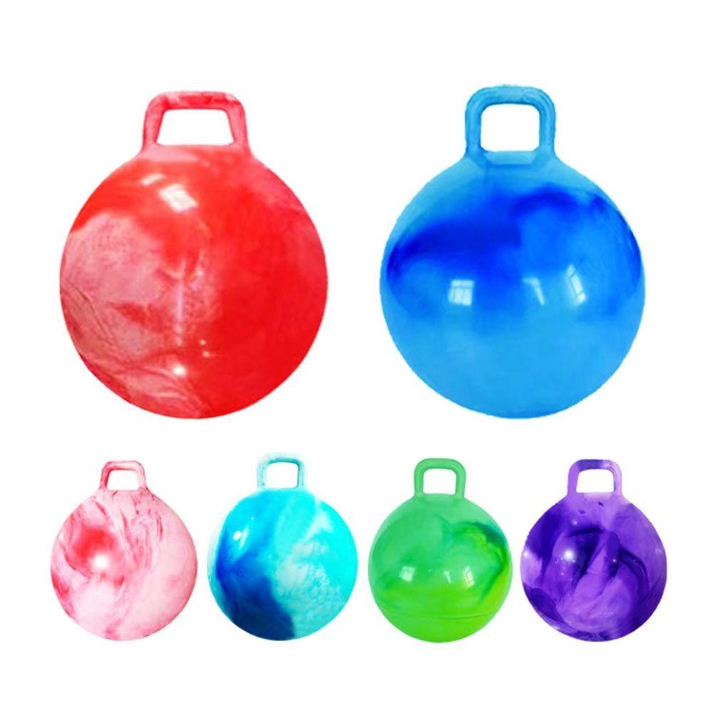 Inflatable Bouncing Ball With Handle Jumping Ball Outdoor Fun Hopper Ball  Children Gift