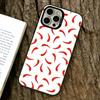 Red Chili Pepper Phone Case For iPhone 17,16,15,14,13,12,11 Plus,Pro Max,XS,Colored Silver Plated Inside Cover