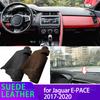Car Dashmat Black/Brown Leather Dashboard Cover Suede Leather Dash Mat Pad Sunshade Accessories for Jaguar E-PACE 2017-2020