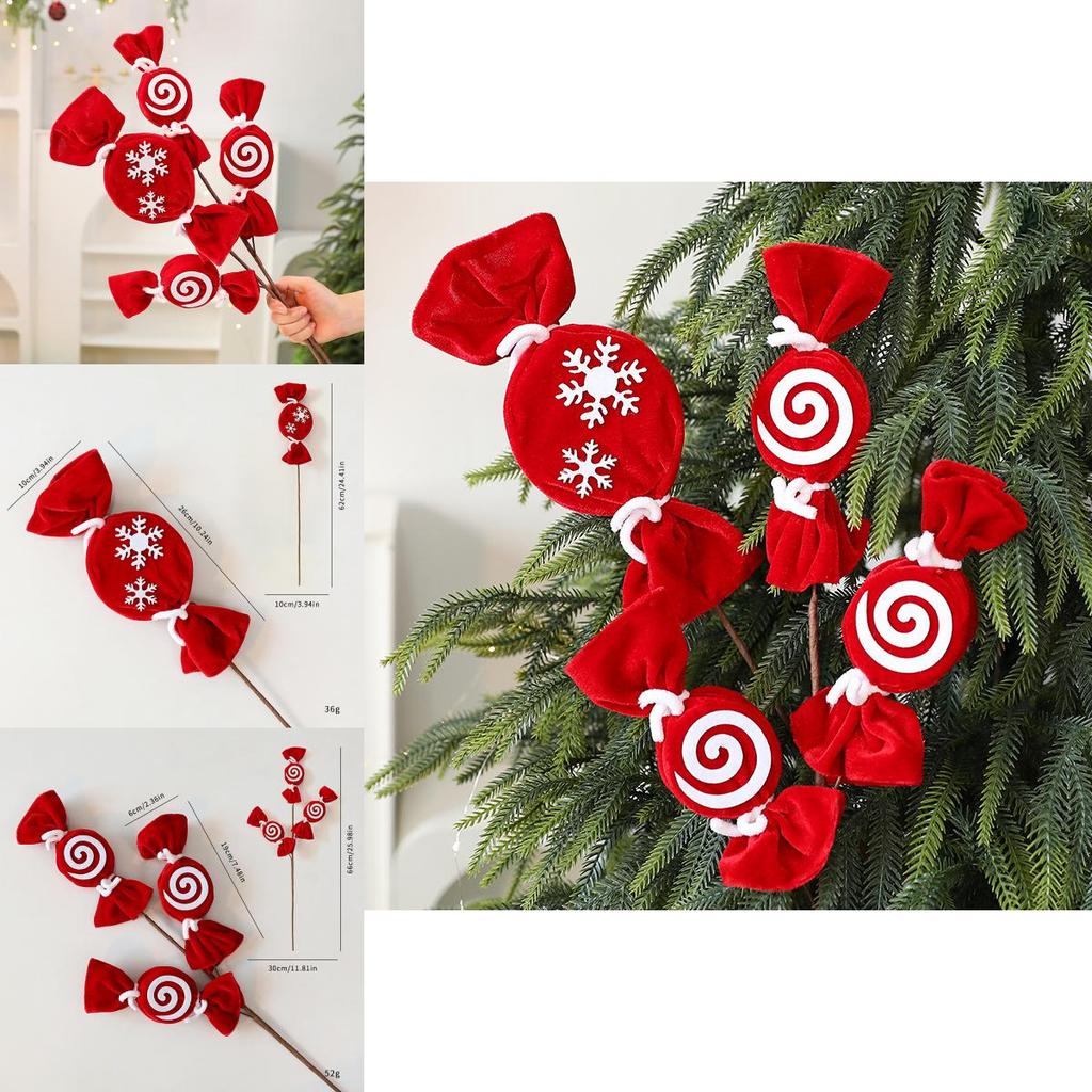 Christmas Candy Cane Diy Decorations With Striped Plush Material For Holiday Festivities